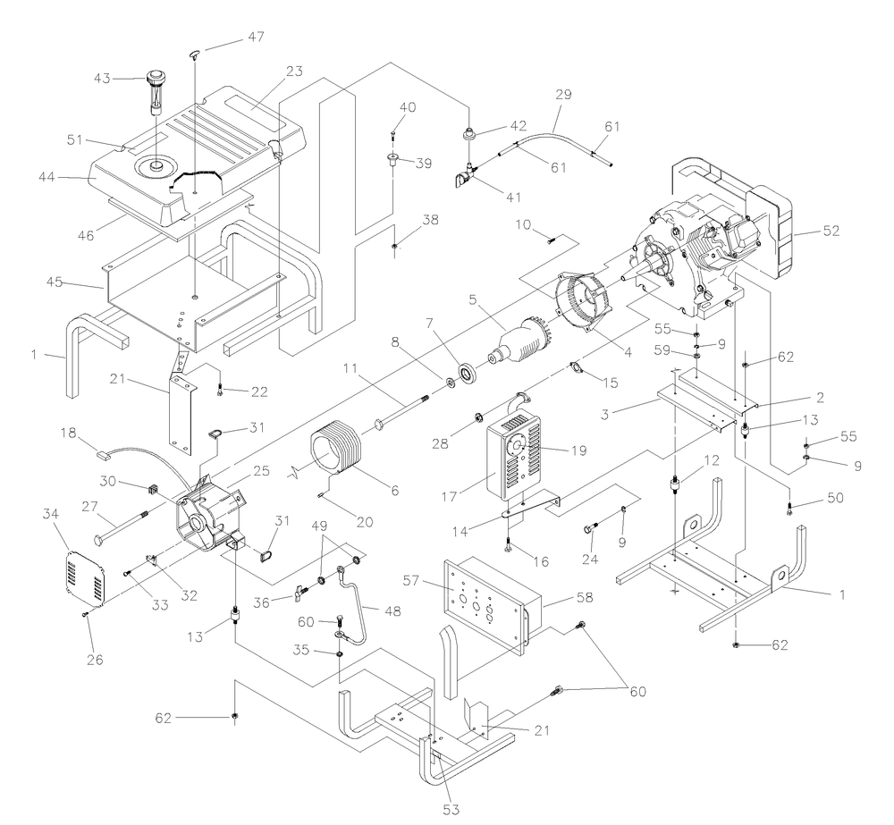 Generator Diagram and Parts List for 1329-0-SE5000  Briggs and Stratton Generator